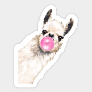 Bubble Gum Sneaky Llama in Green Sticker